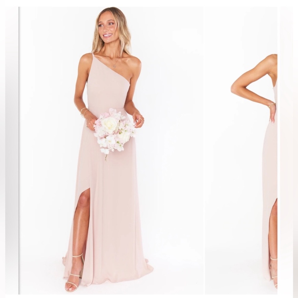 NWT Shannon one shoulder dress from show me your mumu in dusty blush crisp